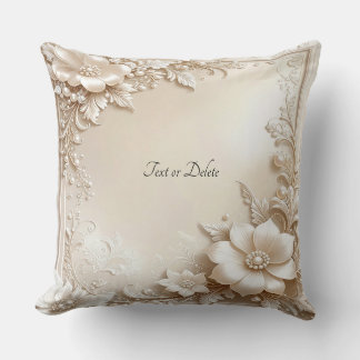 Almofada Ivory Flowers Throw Pillow