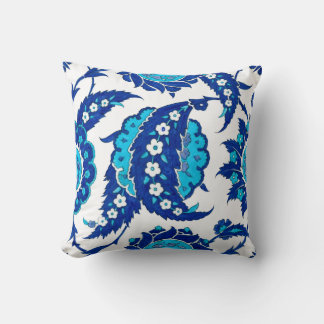 Almofada Iznik Floral Otomano | Paisley Azul Turquesa
