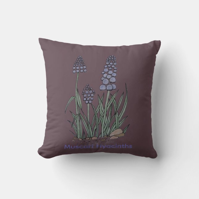 Almofada Jacintos Muscari Azuis (Frente)