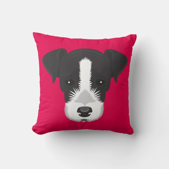 Almofada Jack cor-de-rosa Russell Terrier (Frente)