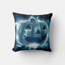 Almofada jack-o-lanterna na chuva