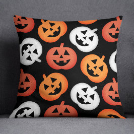 Almofada Jack O Lanterna Pumpkins Black Halloween