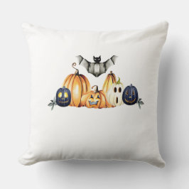 Almofada Jack o Lanterns e Bat Halloween T-Shirt
