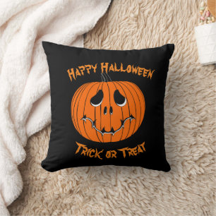 Almofada Jack O'Lantern Happy Halloween Trick ou Treine