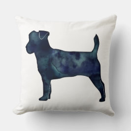 Almofada Jack Russell Terrier Black Watercolor Silhouette