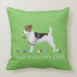 Almofada Jack Russell Terrier Feliz Naughn Dog Natal