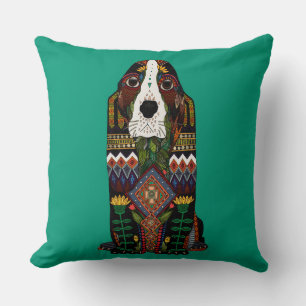 Almofada Jade do amor de Basset Hound