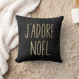 Almofada J'adore Noel Dourado e Black Minimalist Christmas