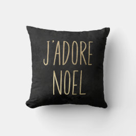 Almofada J'adore Noel Dourado e Black Minimalist Christmas