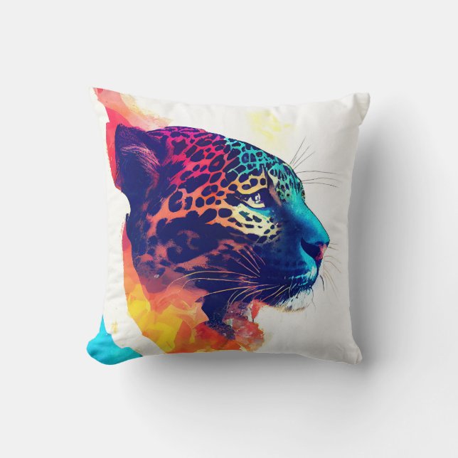 Almofada Jaguar Wild Nature - Pintura De Cor Animal (Frente)