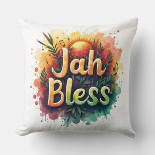 Almofada Jah Bless Reggae Watercolor