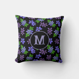 Almofada Jamaicano Lignum Vitae Floral Patterno Negro