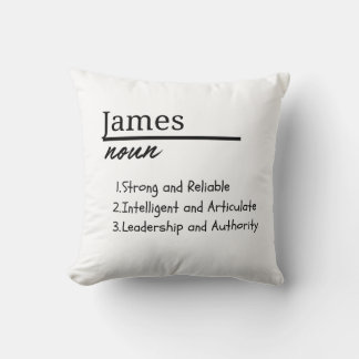 Almofada James, Definição de Nome Personalizado de Menino