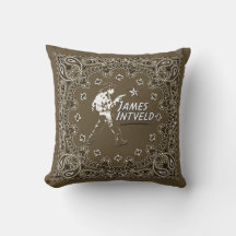 James Intveld Little Cowboy Brown Pillow