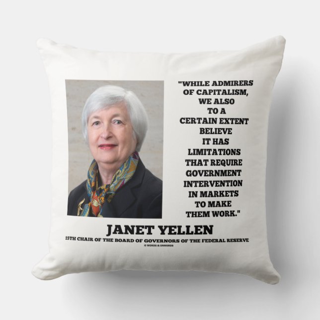 Almofada Janet Yellen Admirers Capitalismo Governação Inter (Frente)
