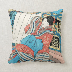 Almofada Japanesa oriental em kimono maiko geisha art