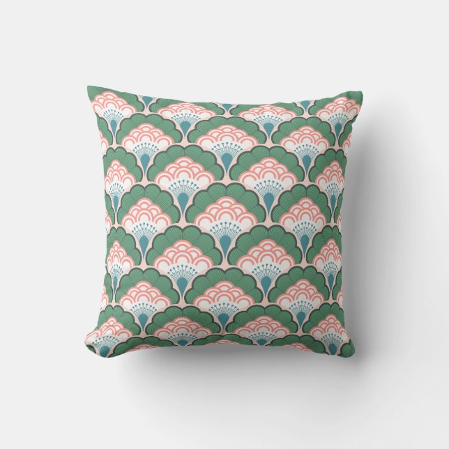 Almofada Japanese art deco style_ Tropical (Frente)