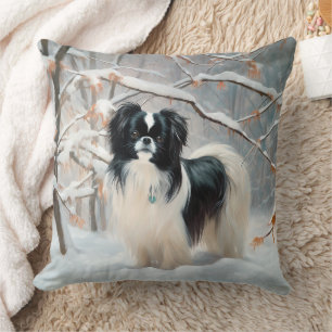 Almofada Japanese Chin Deixe Nevar Natal