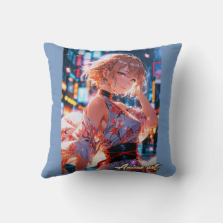 Almofada Japanese Cyberpunk Anime Girl Poster | Neon City