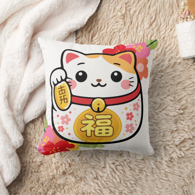 Almofada Japonês Kawaii Maneki (Cobertor)
