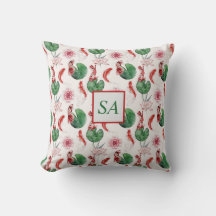 Japonês Watercolor Koi Fish Lotus