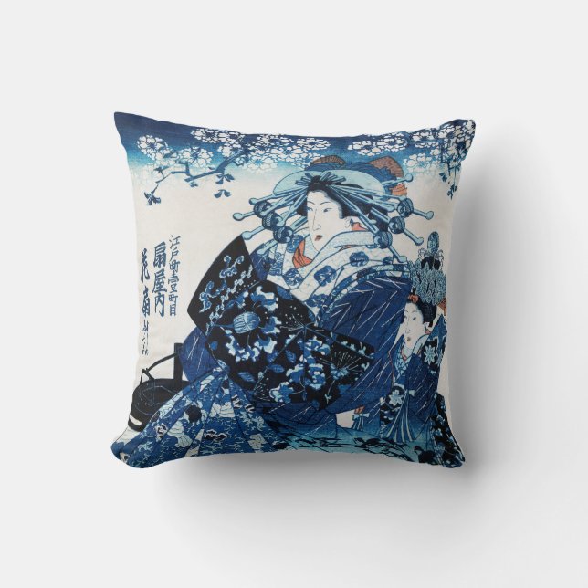 Almofada Japonesa Geisya, Kuniyoshi, Ukiyo-e (Frente)