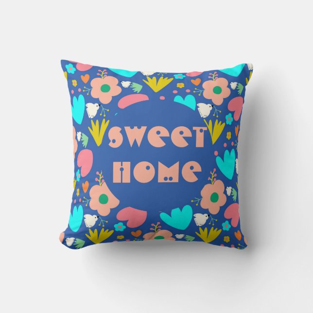 Almofada Jardim azul personalizado (Frente)