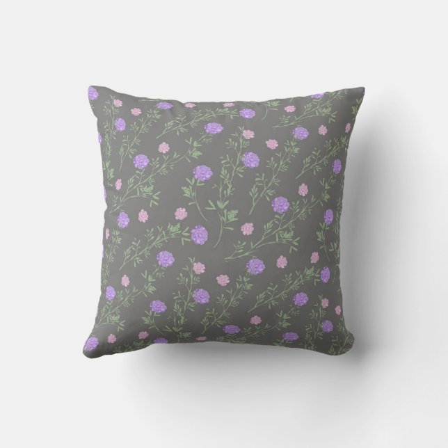 Almofada Jardim Botânico de Flores Silvestres de Lavanda (Verso)