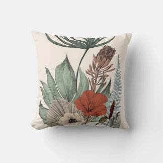 Almofada Jardim Botânico Vintage - Flores Selvagens E Prote