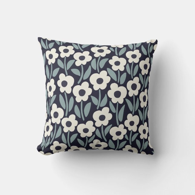 Almofada Jardim Chalkflower Moody Midnight  (Frente)