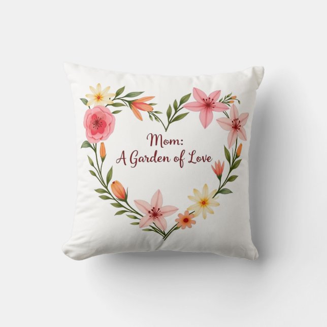 Almofada Jardim de Amor da Mamãe (Frente)