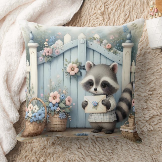 Almofada Jardim de Cartas Pastel Raccoon (Cobertor)