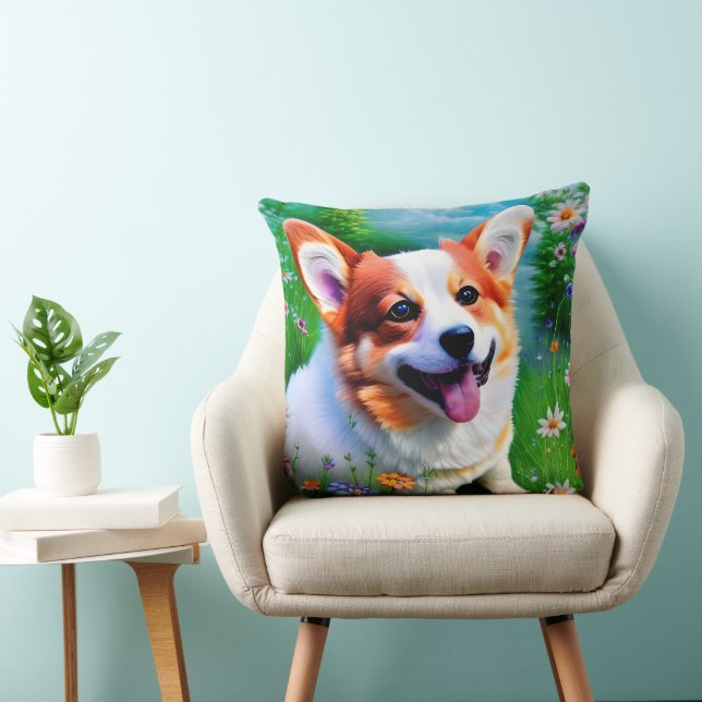 Almofada Jardim de Corgi (Cadeira)