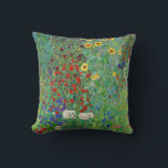 Almofada Jardim de Fazenda Gustav Klimt com pintura de gira<br><div class="desc">Jardim de Fazenda Gustav Klimt com Sunflower Vintage Floral Art Nouveau</div>
