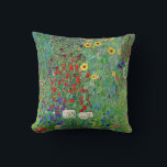 Almofada Jardim de Fazenda Gustav Klimt com pintura de gira<br><div class="desc">Jardim de Fazenda Gustav Klimt com Sunflower Vintage Floral Art Nouveau</div>