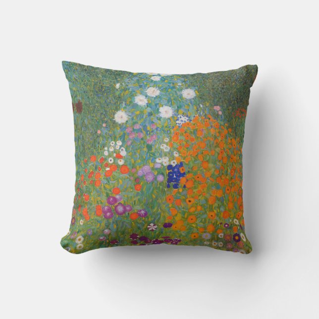 Almofada Jardim de Flores de Gustav Klimt (Frente)