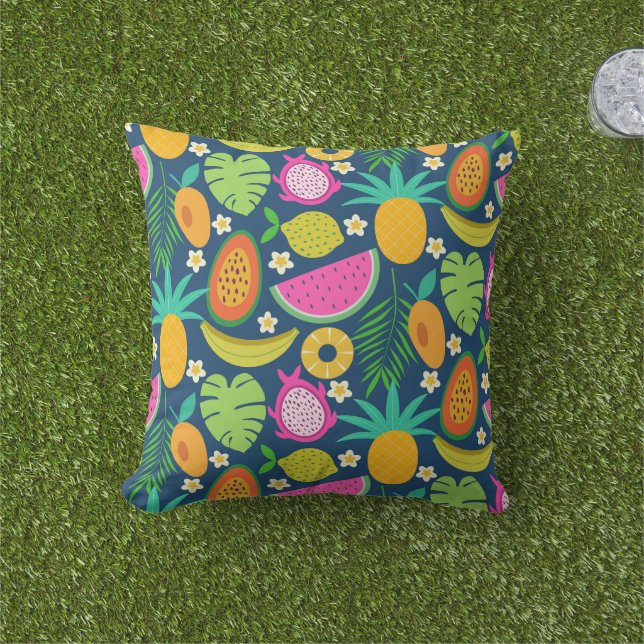 Almofada Jardim de Frutas de melancia de banana-abacaxi tro (Grama)