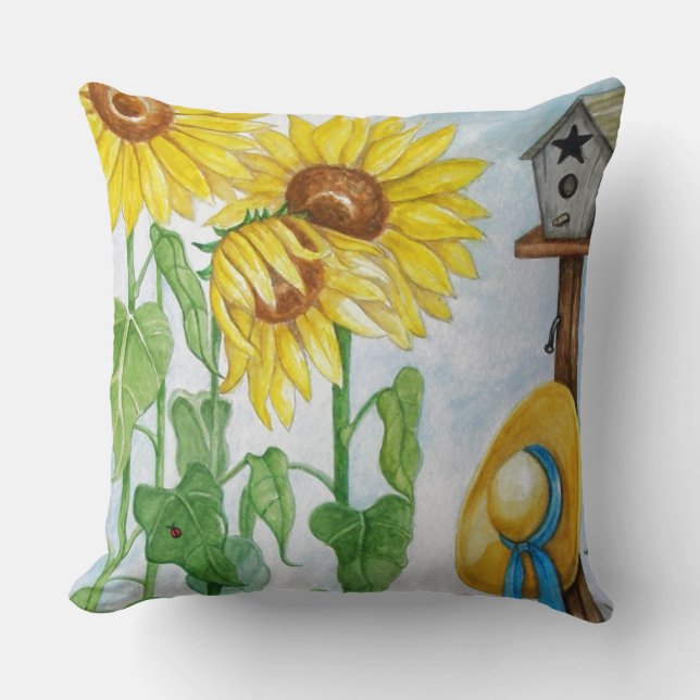 Almofada Jardim de girassol (Frente)