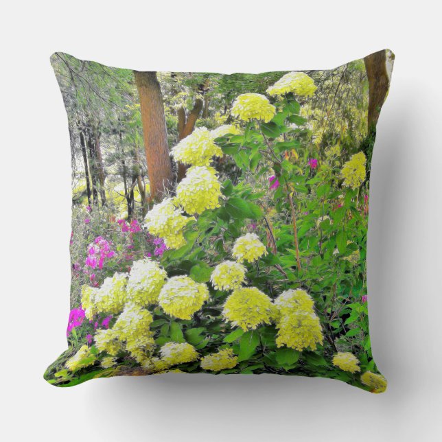 Almofada Jardim de Hydrangea do Chartreuse Green Limelight (Frente)