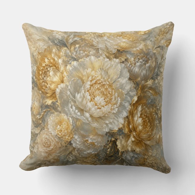 Almofada Jardim de Marfim Dourado (Frente)