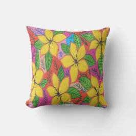 Almofada Jardim de Plumeria Tropical