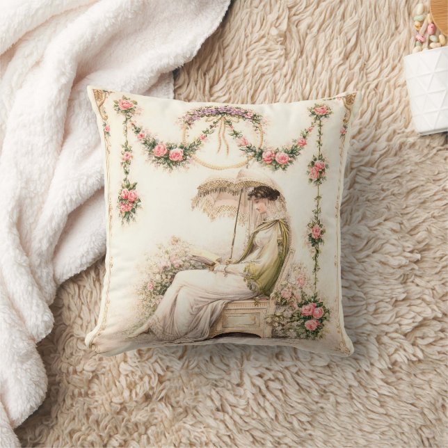 Almofada Jardim de Rosas Regency Leitura Senhora (Cobertor)