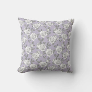 Almofada Jardim Elegante de Rosa na Lavanda