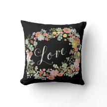 Jardim Floral Belo Amor Cushion Negro