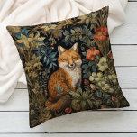 Almofada Jardim Floral Botânico Da Floresta Vintage<br><div class="desc">Este belo travesseiro apresenta um design caprichoso que traz à vida uma deliciosa raposa em meio a uma floresta exuberante,  cercada por intrincadas folhas botânicas e delicadas flores de arte do estilo 'nouveau'.</div>