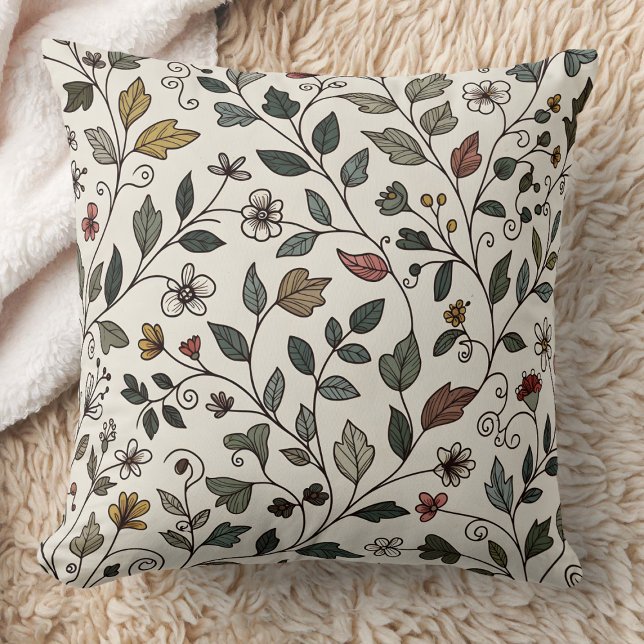Almofada Jardim Floral Caprichoso Intrincado (Criador carregado)