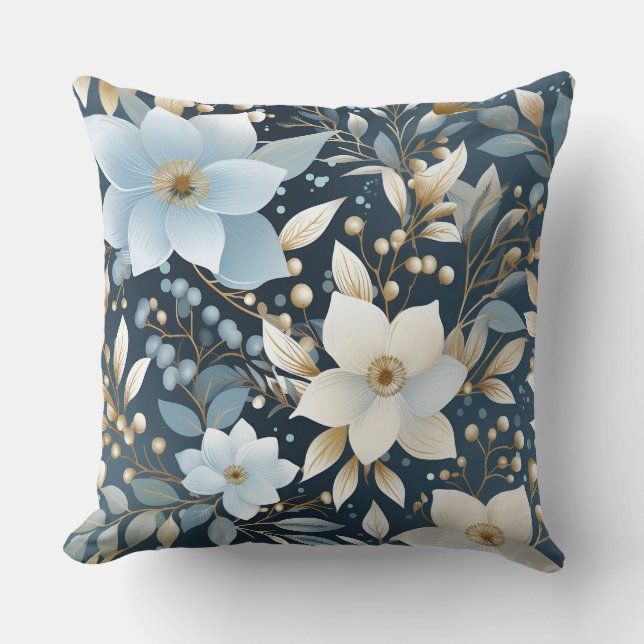 Almofada Jardim Glacial Botânico de inverno (Frente)