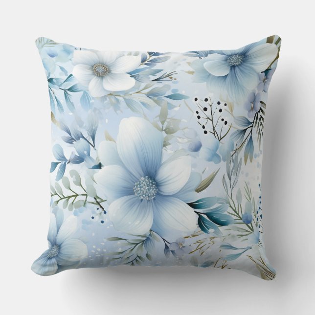 Almofada Jardim Glacial Botânico de inverno (Frente)