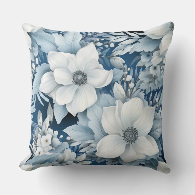 Almofada Jardim Glacial Botânico de inverno (Frente)