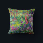 Almofada Jardim Íris em Giverny Monet Fine Art<br><div class="desc">O Jardim Íris de Giverny foi pintado pelo pintor francês Impressionismo,  Claude Monet,  em 1900 mostrando sua paisagem de jardim da íris e sua casa.</div>